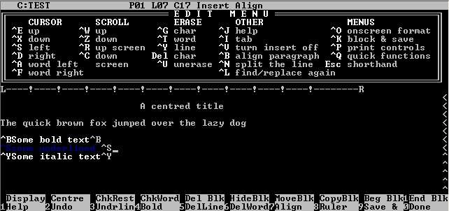 Wordstar Old-School Tech