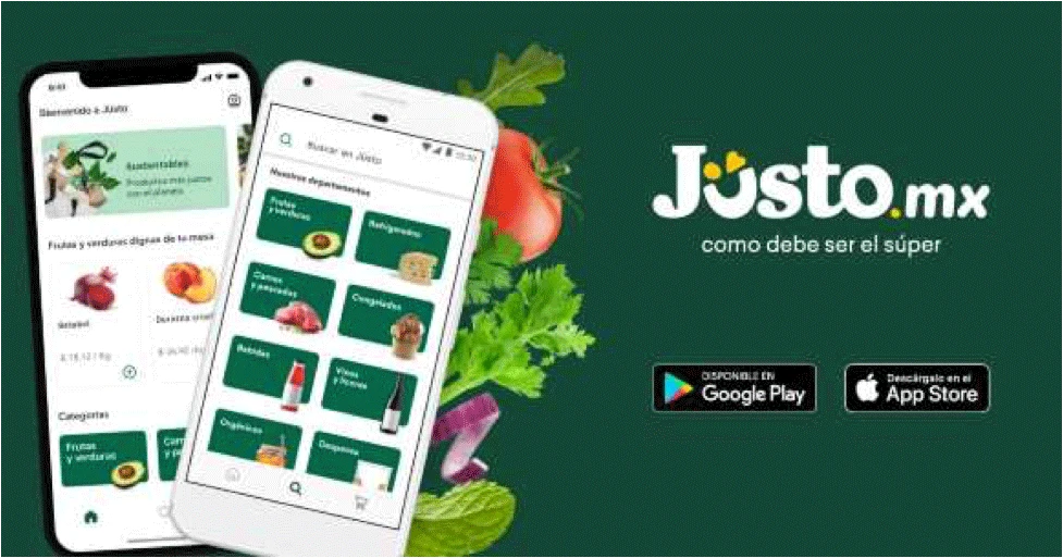 Justo.mx example of Grocery Delivery Service