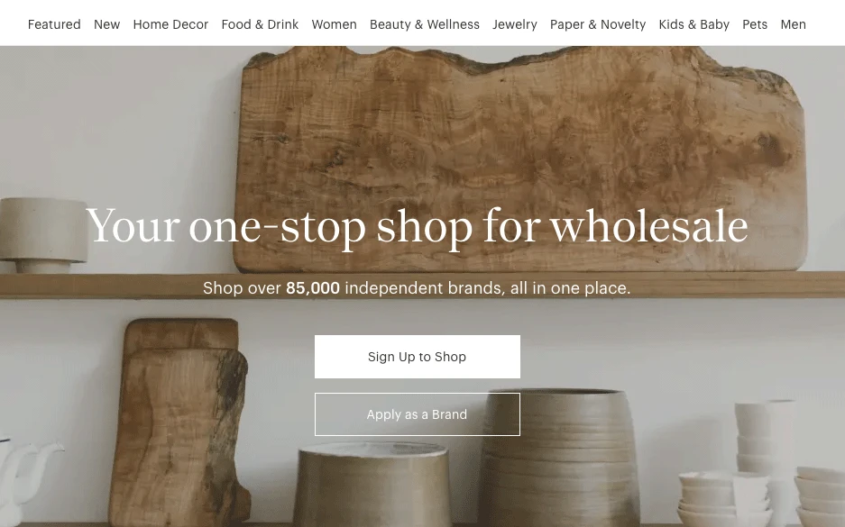 Faire.com homepage (Q4 '22)