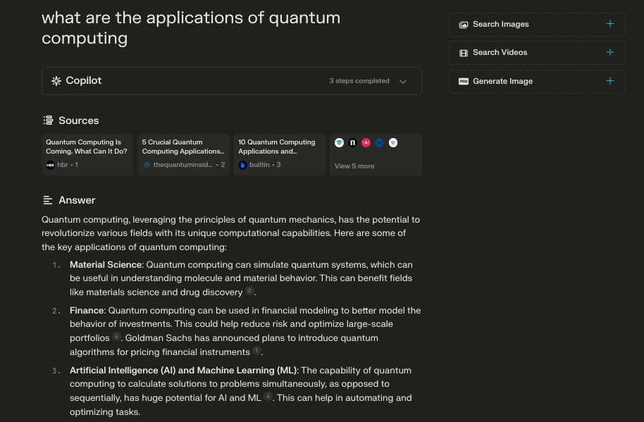 Perplexity AI - Quantum Computing Query